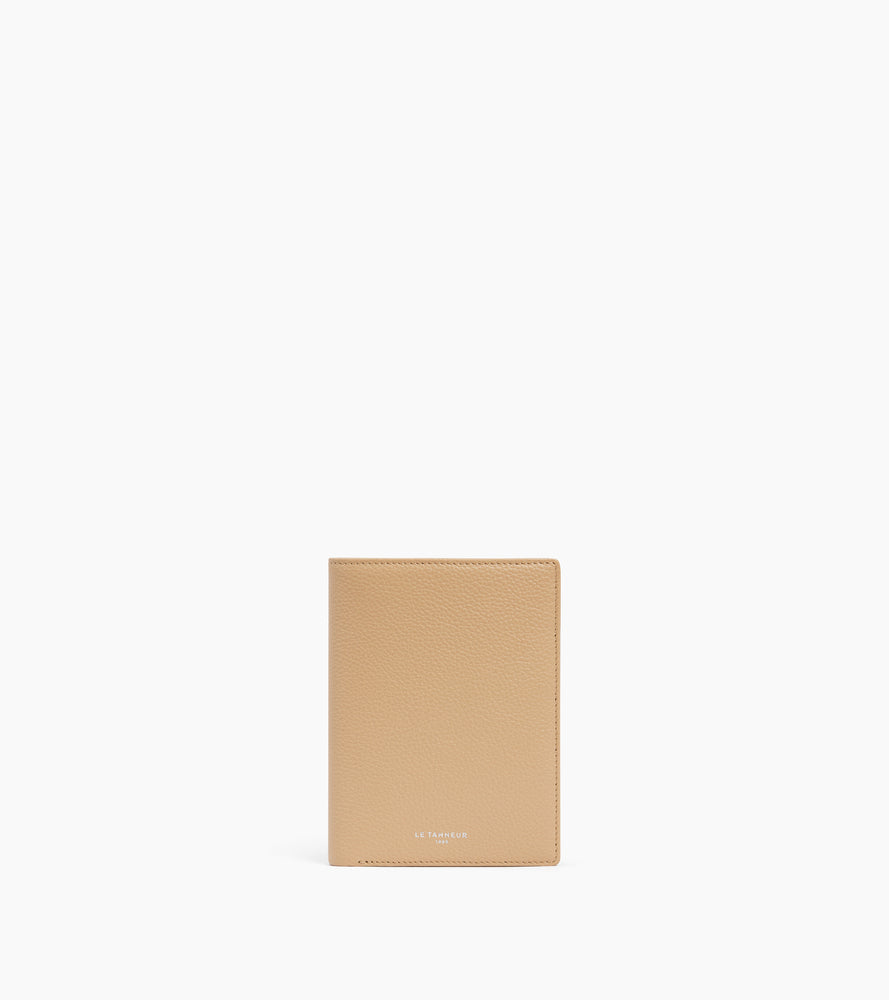 Emile zipped vertical wallet in grained leather