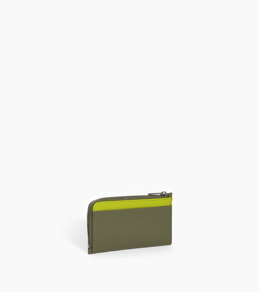 Porte carte large zippé Emile en cuir signature T