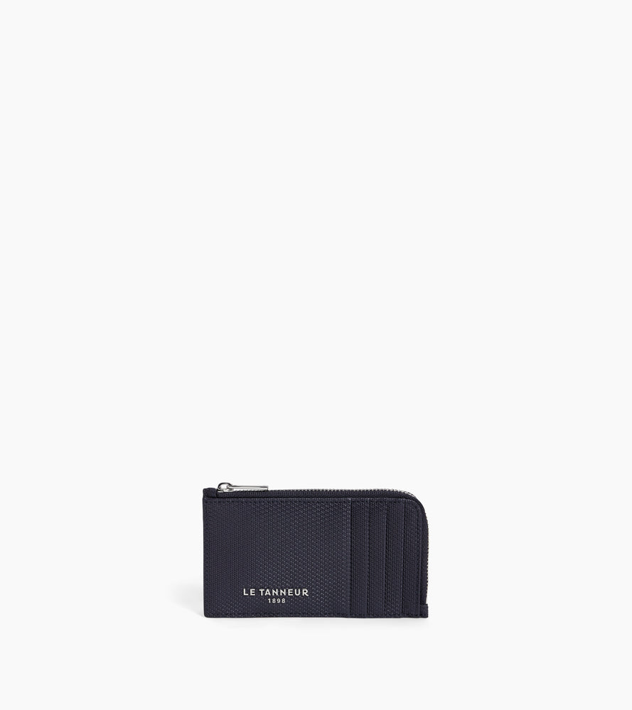 Porte carte large zippé Emile en cuir signature T