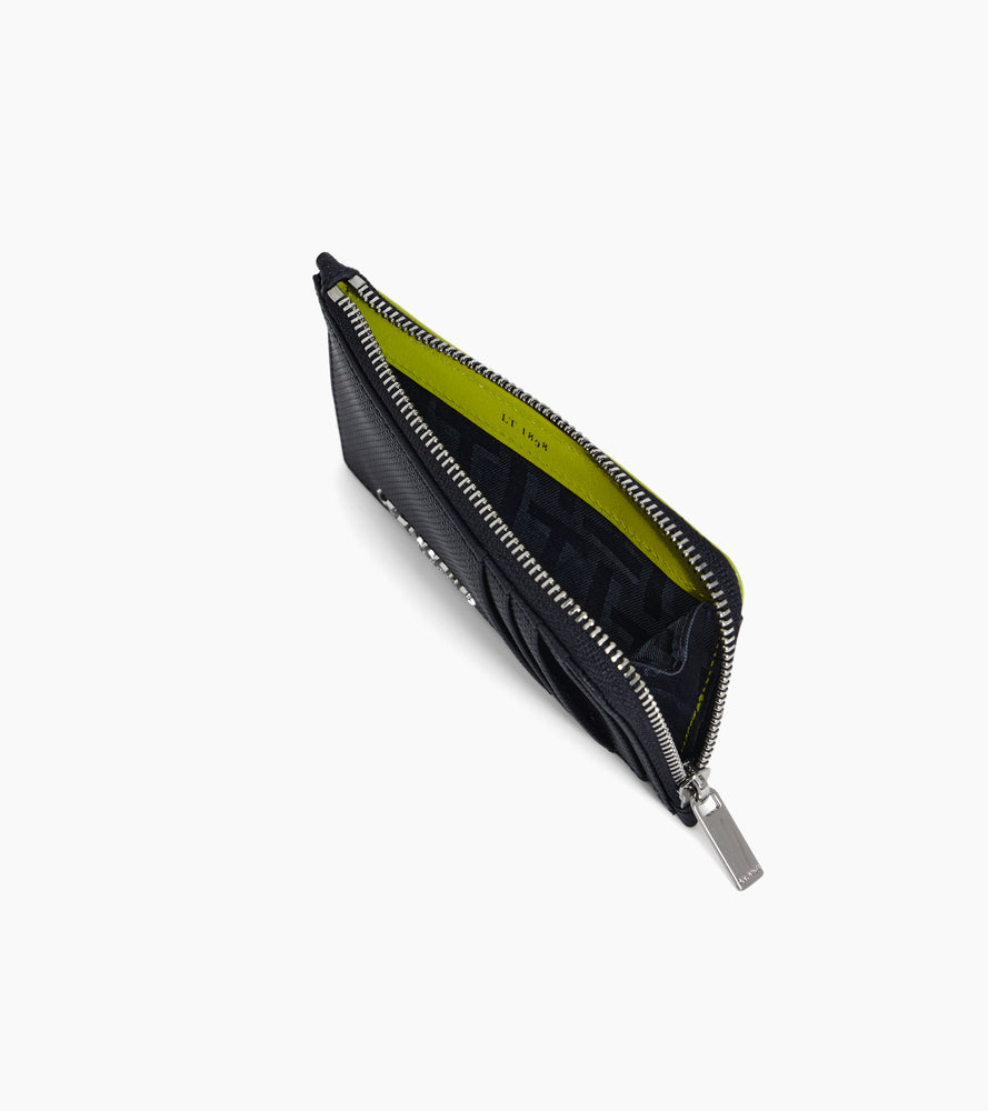 Porte carte large zippé Emile en cuir signature T