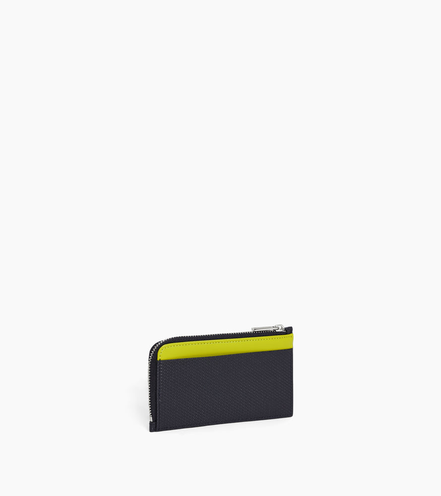 Porte carte large zippé Emile en cuir signature T