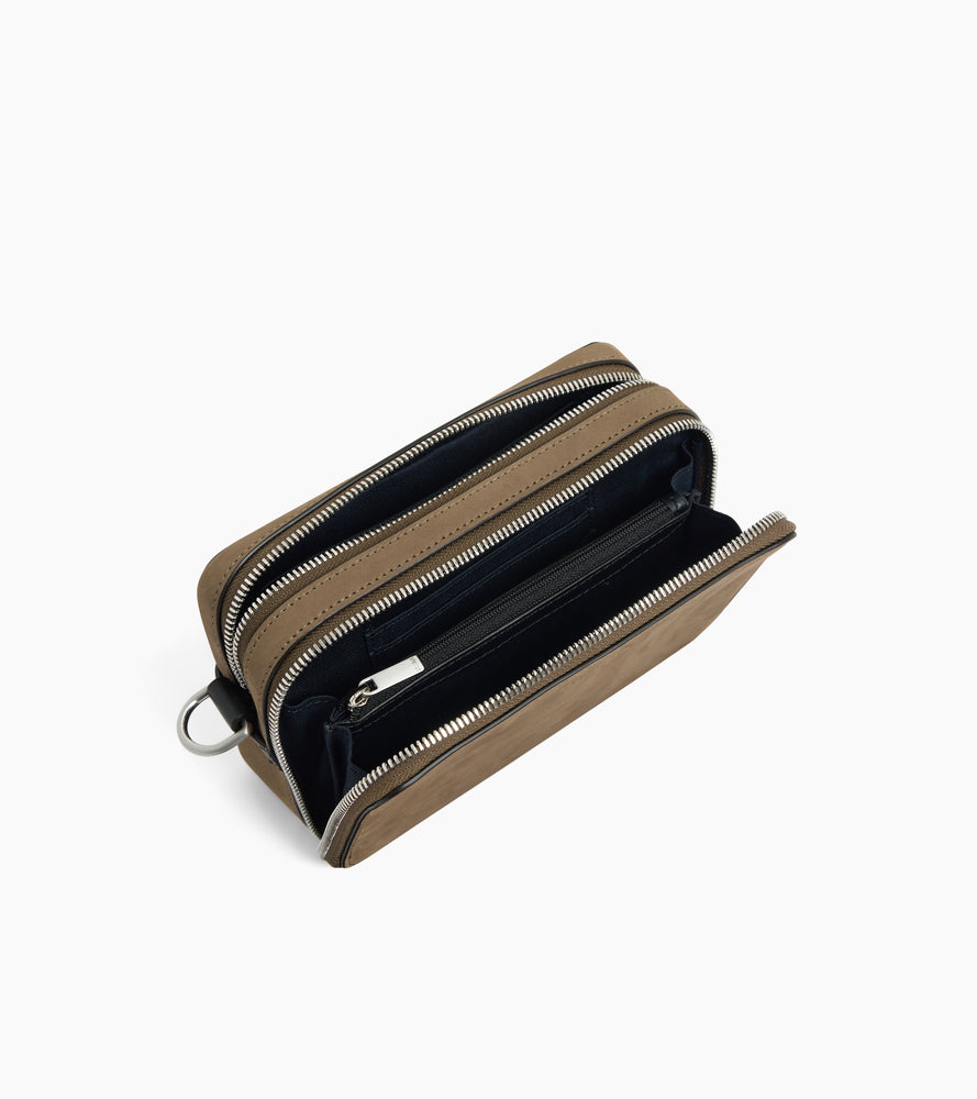 Emile small 2-compartment satchel in smooth leather and nubuck