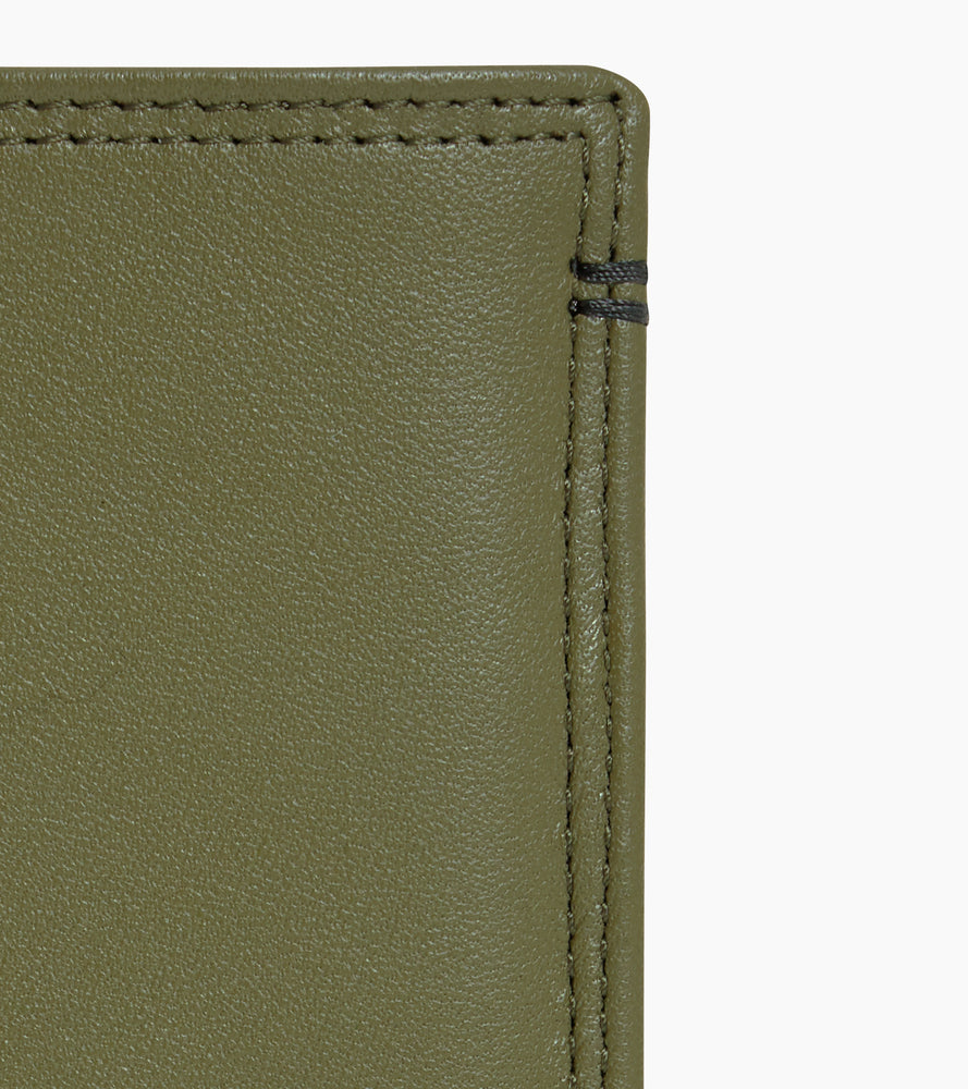 Portefeuille vertical moyen modèle zippé 2 volets Martin en cuir lisse