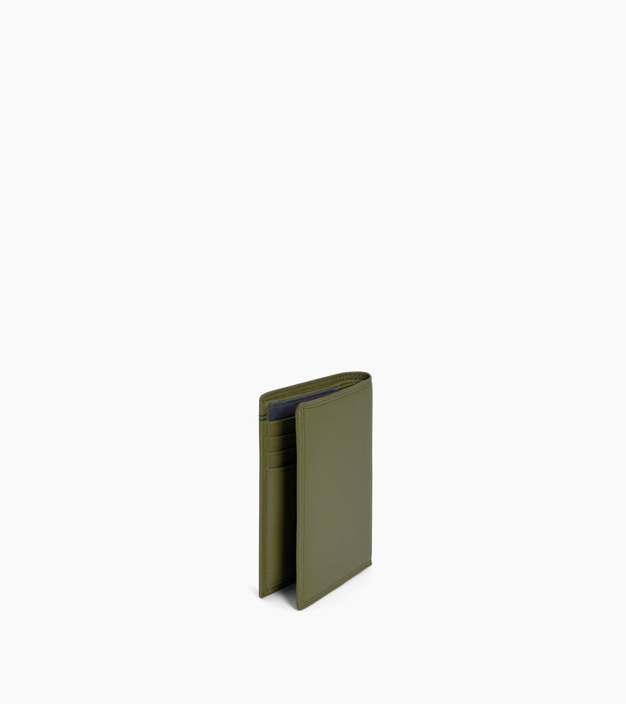 Portefeuille vertical moyen modèle zippé 2 volets Martin en cuir lisse