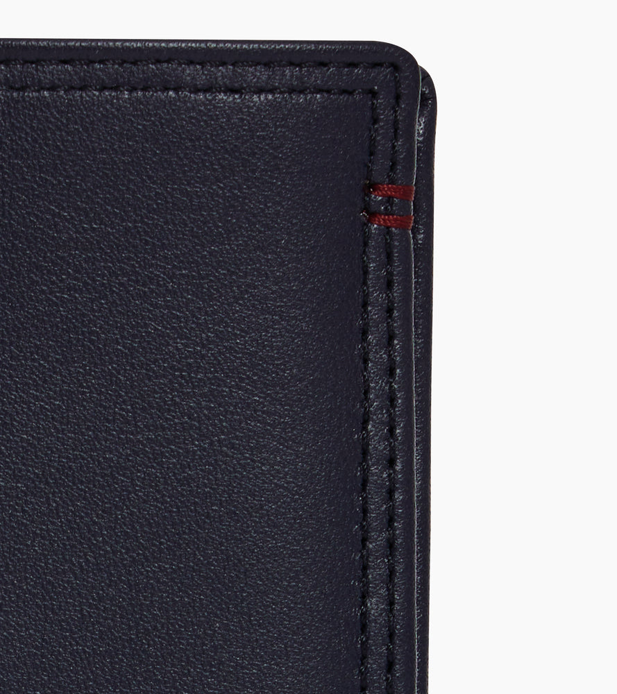 Portefeuille vertical moyen modèle zippé 2 volets Martin en cuir lisse