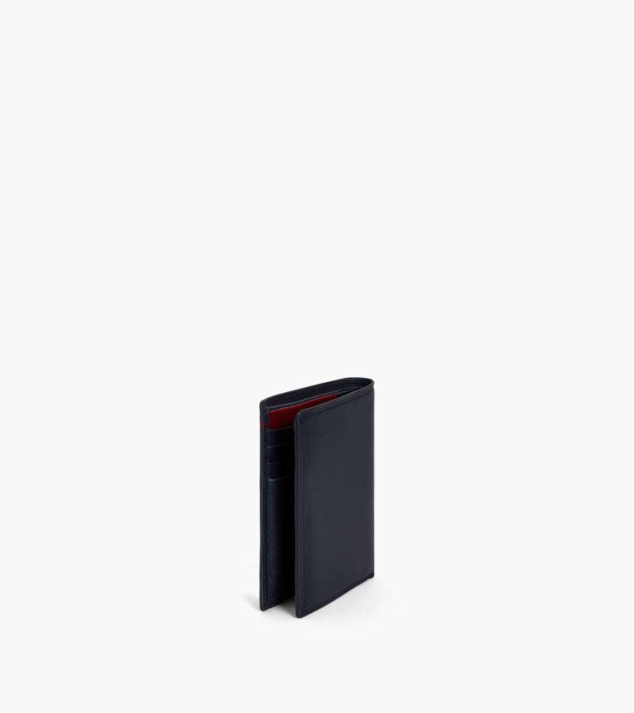 Portefeuille vertical moyen modèle zippé 2 volets Martin en cuir lisse