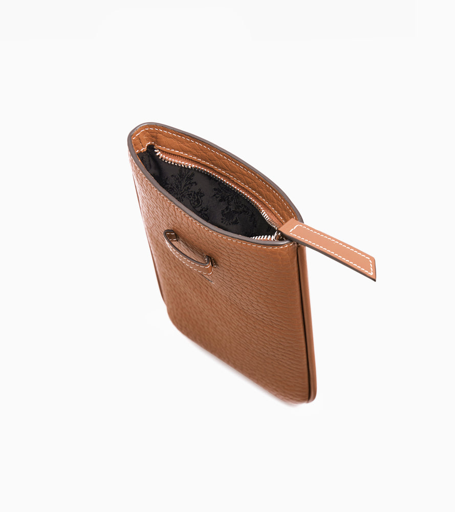 Etui téléphone Noah en cuir grain buffle et cuir lisse
