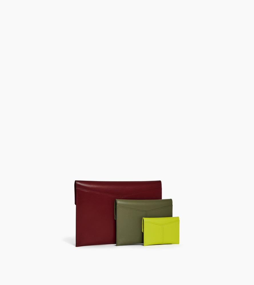 Trio de pochettes Charlotte en cuir lisse