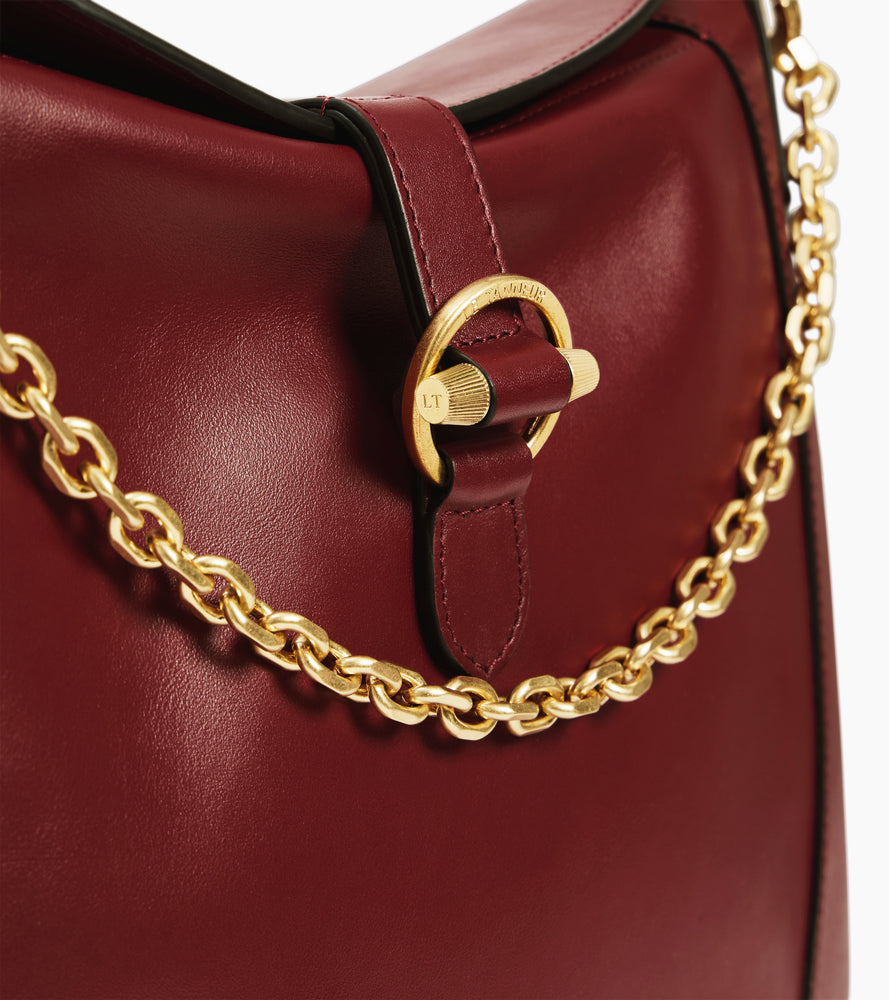Grand sac bandoulière Pia en cuir lisse