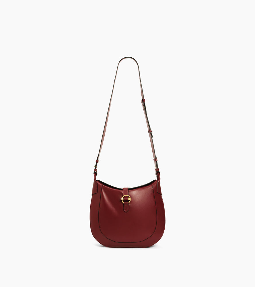 Grand sac bandoulière Pia en cuir lisse